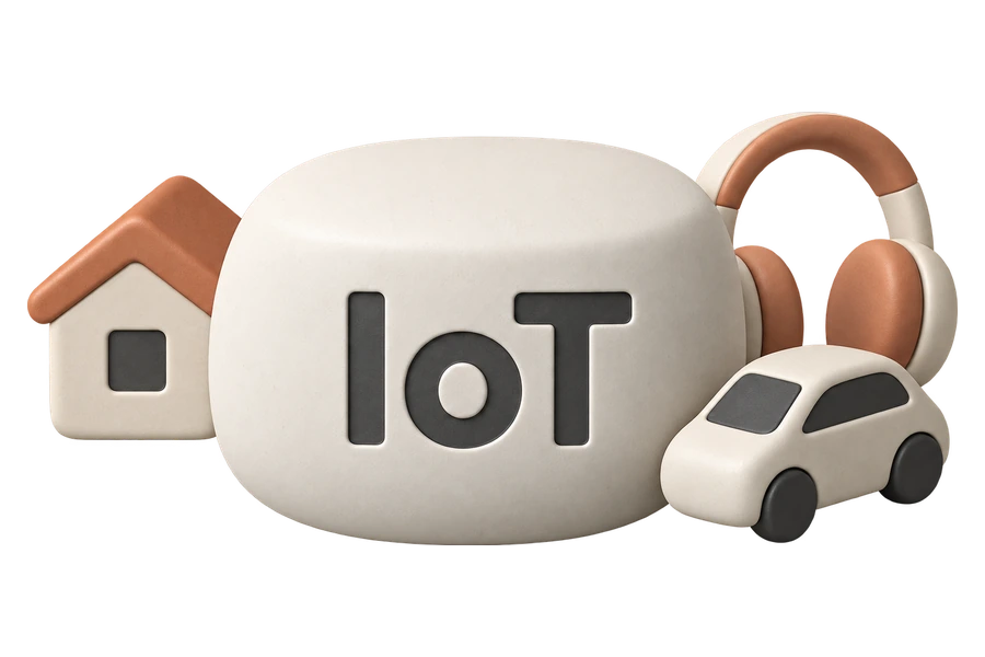 집, 오디오, 자동차로 이어지는 IoT 연결 이미지